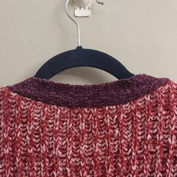 JOSEPH A Chunky Knit Striped V Neck Long Sleeve Button Down Cardigan Sweater - Picture 8 of 11